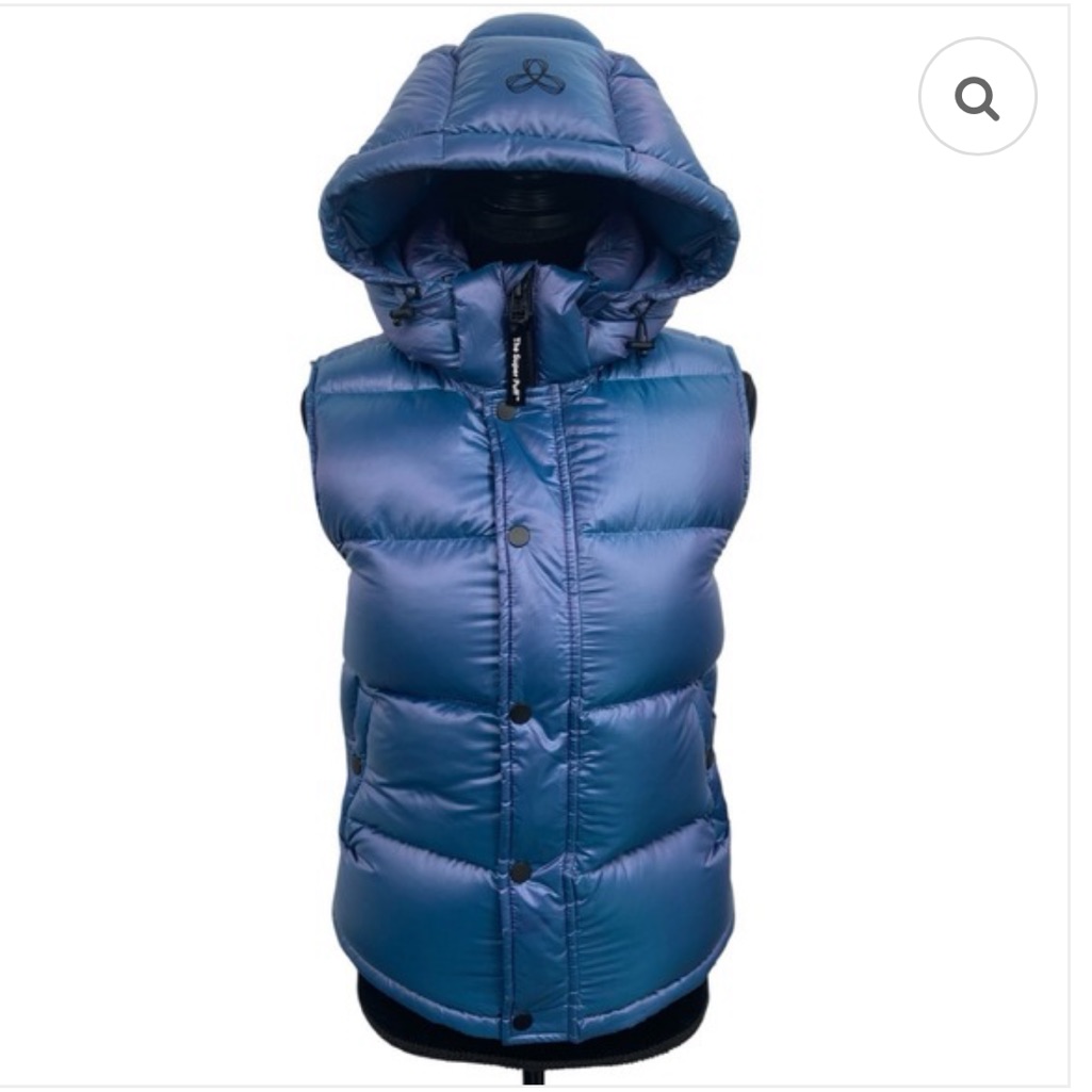 Aritzia Tna The Super Puff Blue Shine Down Puffer Vest - Size Xxs